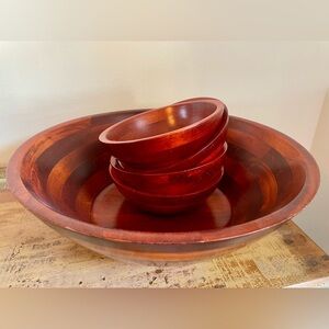 Set of Mountain Woods Wooden Bowls